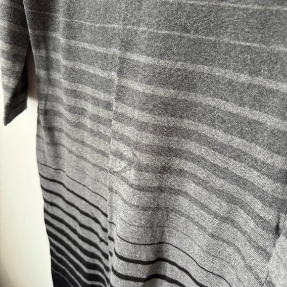 Lauren Ralph Lauren Gray Striped Sweater Dress Size Medium Gray Black White Fall - Picture 7 of 12